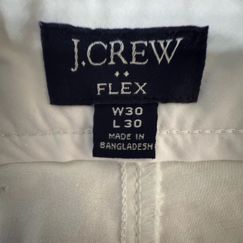 J.Crew Flex Pants Mens 30x30 Slim Fit Straight White Stretch Preppy‎ Chino